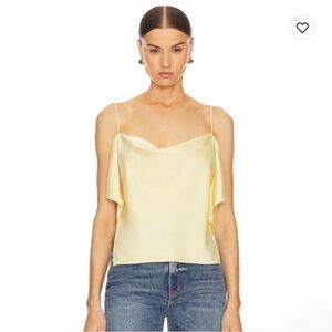 Helsa Luna cowl top in pale yellow Elegant Yellow Women's Top